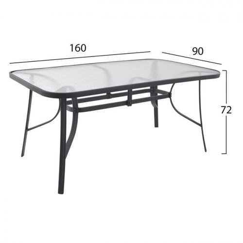 Esstischset (7-teilig) in grau mit integriertem Sicherheitsglas