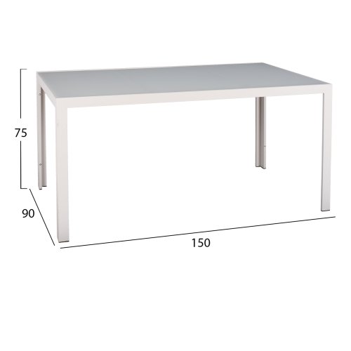 ESSZIMMERSET FÜR DEN FREIEN 5-TEILIG WEISSER METALL-TISCH-WEISSE METALL-SESSEL
