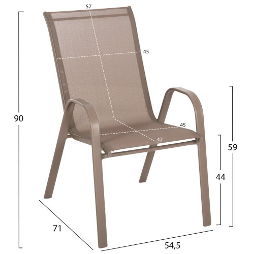 ESSZIMMERSET FÜR DEN GARTEN 5-TEILIG TISCH-STÜHLE AUS METALL IN CHAMPAGNERFARBE