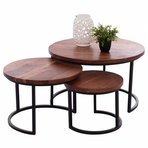 "OBI" ZIGONE-SET AUS MASSIVEM AKAZIENHOLZ