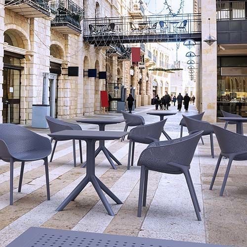 Outdoor Sessel "Sky" aus Polypropylen in grau 61x81x45x55cm