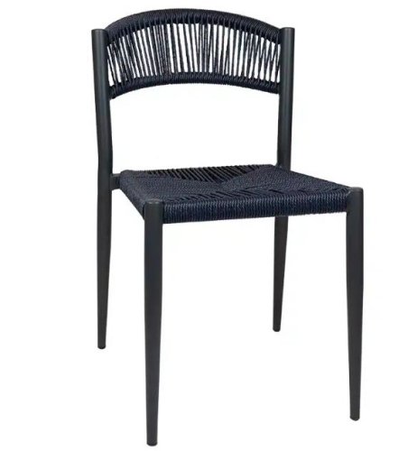 "Jonah" Stuhl in blau aus Aluminium im Geflecht Look