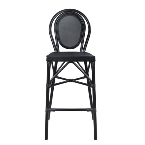 Bar Hocker aus Aluminium in Bambus-Optik in schwarz