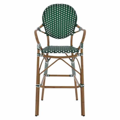 ΣΚΑΜΠΟ ΑΛΟΥΜΙΝΙΟΥ BAMBOO LOOK ΜΕ WICKER ΠΡΑΣΙΝΟ ΛΕΥΚΟ 56x60x126 εκ.