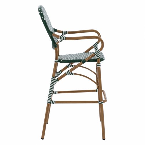 ΣΚΑΜΠΟ ΑΛΟΥΜΙΝΙΟΥ BAMBOO LOOK ΜΕ WICKER ΠΡΑΣΙΝΟ ΛΕΥΚΟ 56x60x126 εκ.