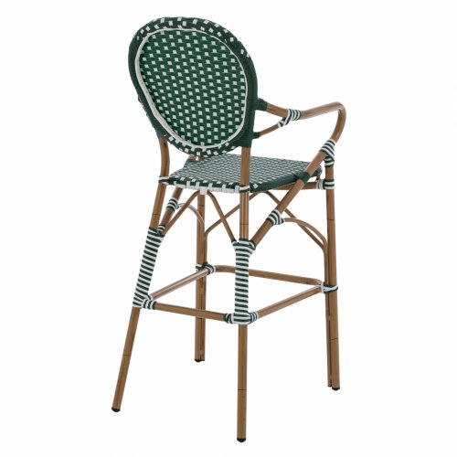 ΣΚΑΜΠΟ ΑΛΟΥΜΙΝΙΟΥ BAMBOO LOOK ΜΕ WICKER ΠΡΑΣΙΝΟ ΛΕΥΚΟ 56x60x126 εκ.