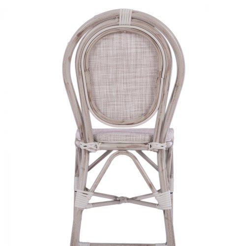 Bar Hocker aus Aluminium in Bambus-Optik in weiß-creme