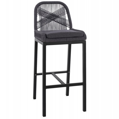ALUMINIUM HOCKER PROFESSIONAL SCHWARZ MIT GRAUEM SEIL 46x53x100 cm