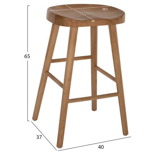 HOCKER AUS NATURHOLZ 40X37X65cm