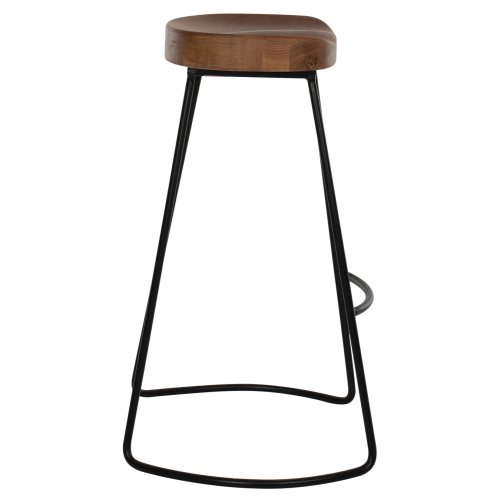 HOLZHOCKER TOON-METALL IN SCHWARZ-NATUR 48X40,5X71cm