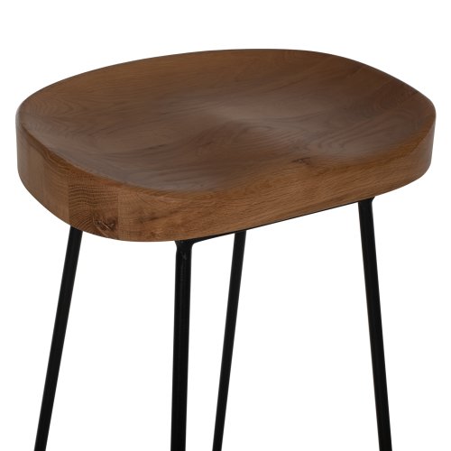 HOLZHOCKER TOON-METALL IN SCHWARZ-NATUR 48X40,5X71cm