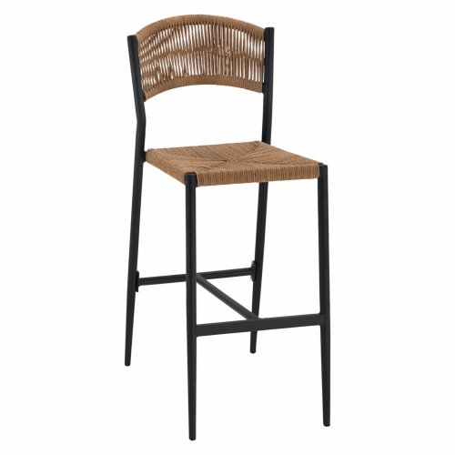 ALUMINIUM BAR HOCKER MIT BEIGE SEIL