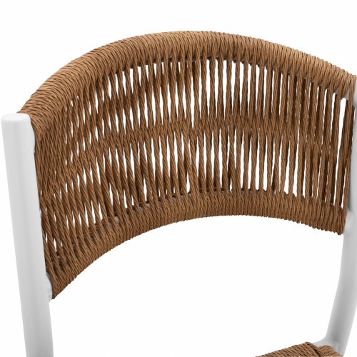 ALUMINIUM BARHOCKER WEISS MIT PE SEIL BEIGE 45,5x56x111 cm