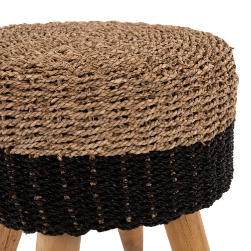 ΣΚΑΜΠΟ BEAM ΞΥΛΟ ΤΕΑΚ ΚΑΙ SEAGRASS ΣΕ ΦΥΣΙΚΟ & ΜΑΥΡΟ Φ43x45Yεκ.