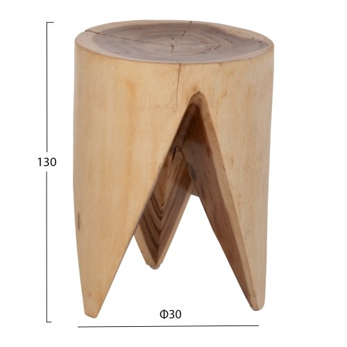 STOOL ONYX SOLID SUAR WOOD IN NATURAL COLOR-CLAW SHAPE Φ30Χ40Hcm