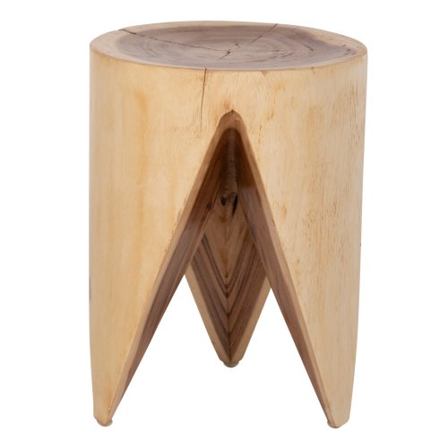 STOOL ONYX SOLID SUAR WOOD IN NATURAL COLOR-CLAW SHAPE Φ30Χ40Hcm