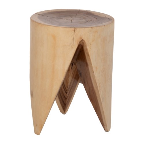 STOOL ONYX SOLID SUAR WOOD IN NATURAL COLOR-CLAW SHAPE Φ30Χ40Hcm