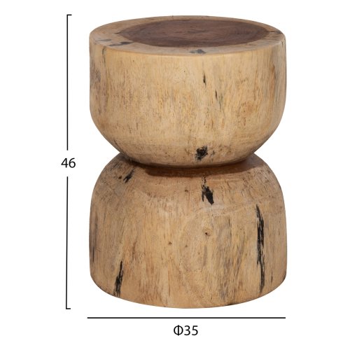 RUNDER HOCKER FEBRY MASSIVES SUARHOLZ IN NATURAL Φ35x45Hcm