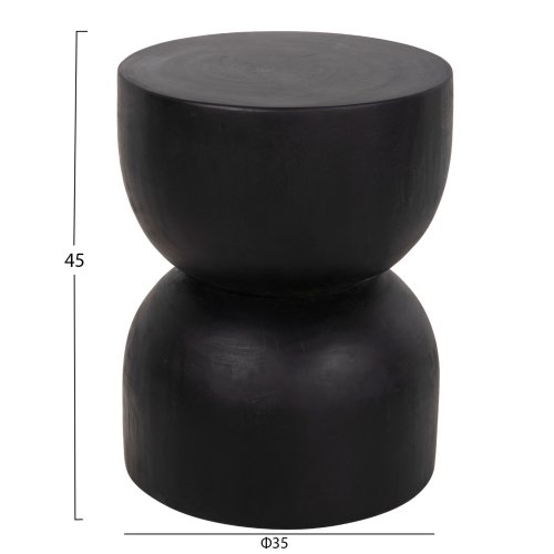 ZYLINDRISCHER HOCKER FEBRY SCHWARZES MASSIVES SUARHOLZ Φ35x45L