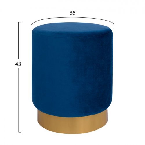 LEVY STEIN AUS BLAU SAMT 35x42 cm.