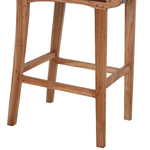 HOCKER MIT RÜCKENLEHNE HOCH, MINDIHOLZ, STRICKLEDER NATUR, 40X53X89H