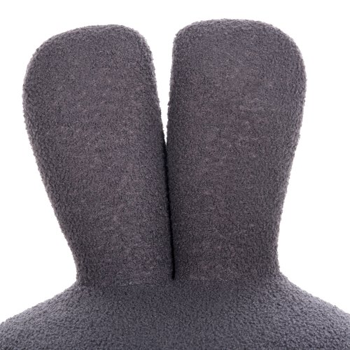 HOCKER MIT RÜCKENLEHNE DREHBAR MIT GRAU TEDDYSTOFF 51x51x61Hcm