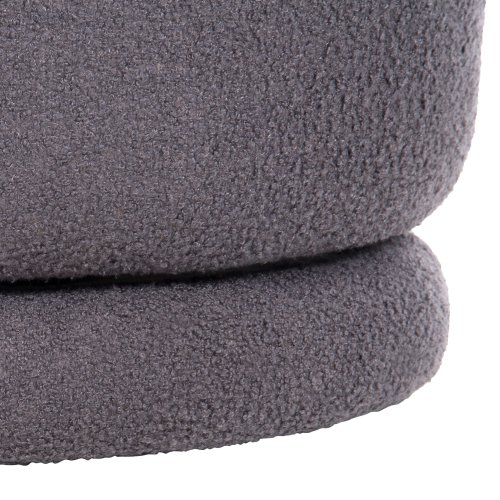 HOCKER MIT RÜCKENLEHNE DREHBAR MIT GRAU TEDDYSTOFF 51x51x61Hcm