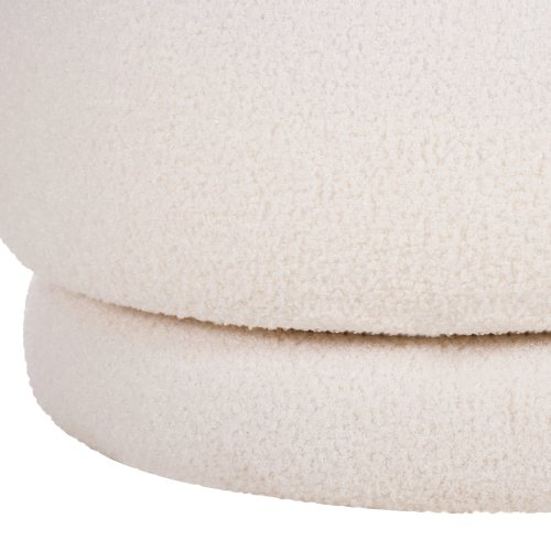HOCKER MIT RÜCKENLEHNE DREHBAR MIT WEIßEM TEDDYSTOFF 51x51x61Hcm