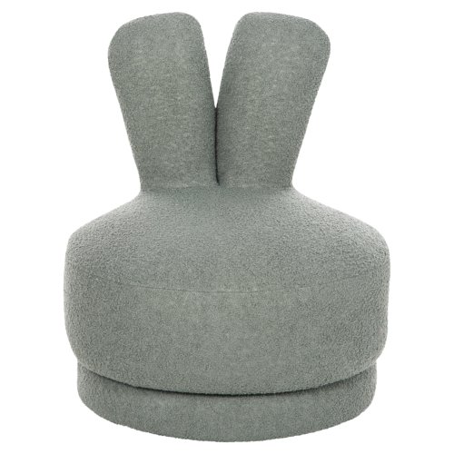 STOOL WITH BACKREST SWIVEL LIGHT PISTACHIO GREEN TEDDY FABRIC 51x51x61Hcm