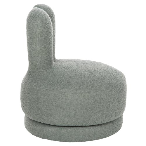STOOL WITH BACKREST SWIVEL LIGHT PISTACHIO GREEN TEDDY FABRIC 51x51x61Hcm