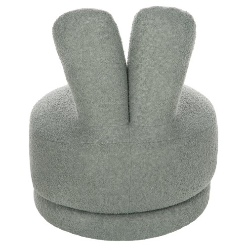 STOOL WITH BACKREST SWIVEL LIGHT PISTACHIO GREEN TEDDY FABRIC 51x51x61Hcm