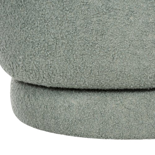 STOOL WITH BACKREST SWIVEL LIGHT PISTACHIO GREEN TEDDY FABRIC 51x51x61Hcm
