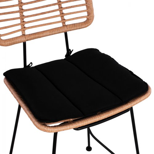 Barhocker „Allegra I“ mit Kissen in Beige-Schwarz 55x56x107 cm