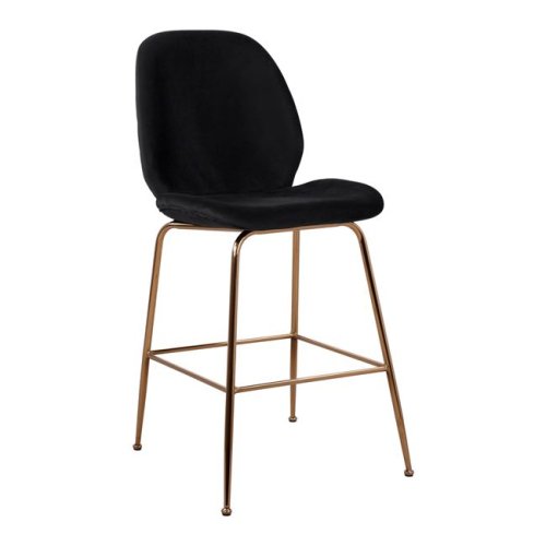 Barhocker NORA mit Samtstoff in Schwarz