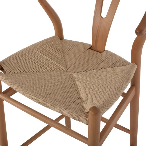 BARHOCKER "BRAVE" BUCHENHOLZ NATURAL WISHBONE RÜCKEN 48x53x100 cm