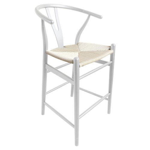 MITTELHOHER "BRAVE" STRANDHOCKER MIT GABELRÜCKENLEHNE WEISS 48x53x100 cm