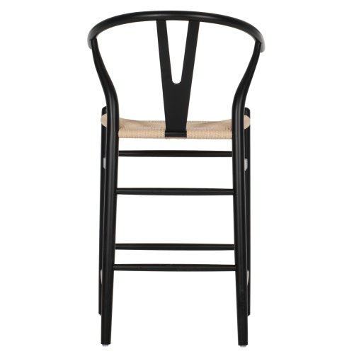 MITTELHOHER HOCKER "BRAVE" MIT GABELRÜCKEN AUS BUCHE SCHWARZ 48x53x100 cm