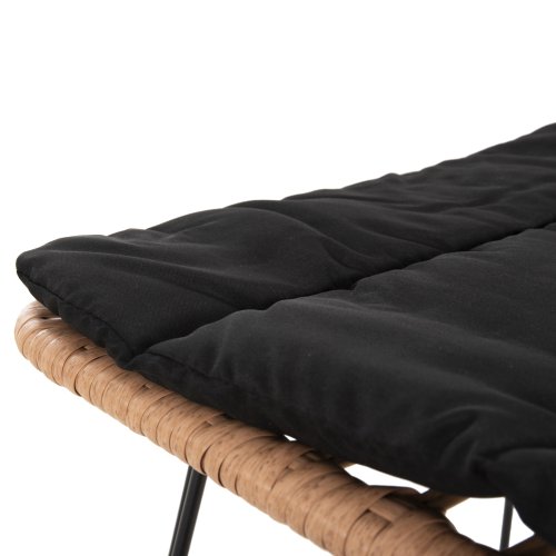 Barhocker, mittlere Höhe, Metall und Kissen, Schwarz-Kocher, Beige, 50 x 55 x 103 cm