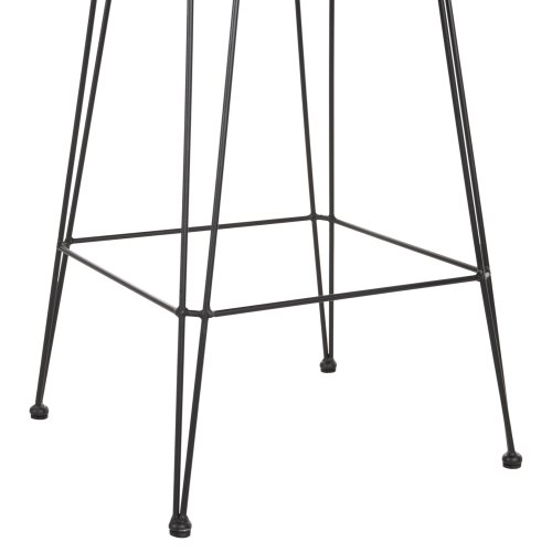 Barhocker, mittlere Höhe, Metall und Kissen, Schwarz-Kocher, Beige, 50 x 55 x 103 cm