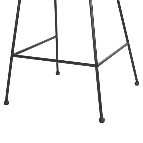 Barhocker, mittlere Höhe, Allegra aus Metall mit Kissen, schwarz, Korbgeflecht, beige, 53 x 56 x 107 cm