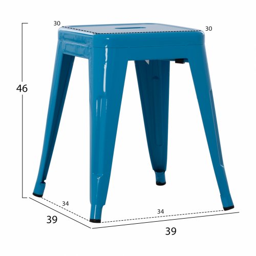 ΣΚΑΜΠΩ ΜΕΤΑΛΛΙΚΟ MELITA ΣΕ ΜΠΛΕ 39x39x46 εκ.