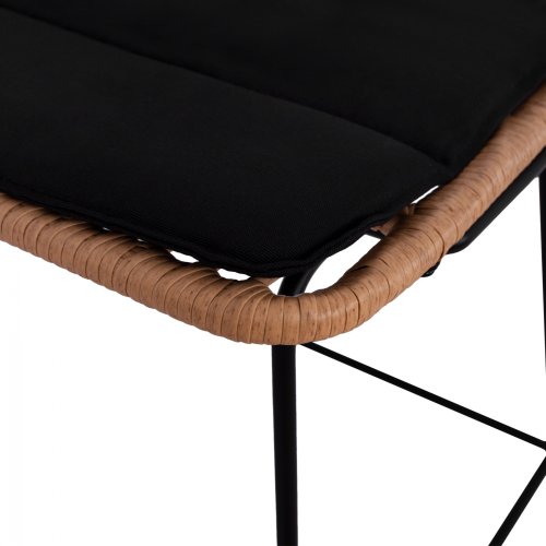 Barhocker „Allegra I,, mit Kissen in Beige-Schwarz 46,5x55x117,5 cm.