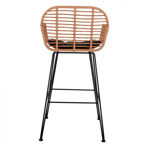 Barhocker „Allegra“ mit Kissen in Beige-Schwarz