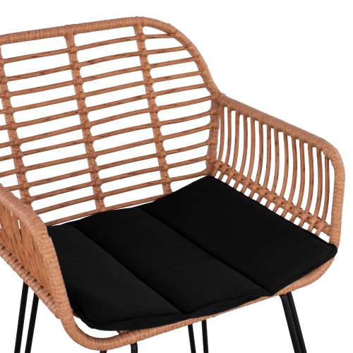 Barhocker „Allegra“ mit Kissen in Beige-Schwarz