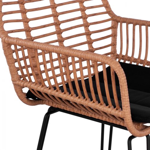Barhocker „Allegra“ mit Kissen in Beige-Schwarz