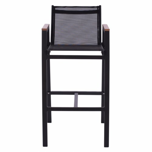 ΣΚΑΜΠΟ ΜΠΑΡ ΑΛΟΥΜΙΝΙΟΥ ΑΝΘΡΑΚΙ ΜΕ POLYWOOD 52 x 58 x 108 εκ.