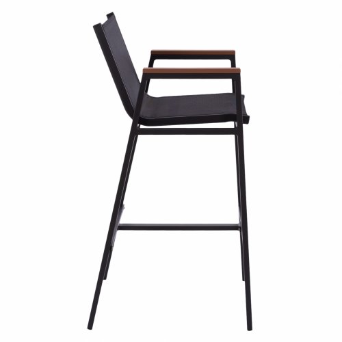 ΣΚΑΜΠΟ ΜΠΑΡ ΑΛΟΥΜΙΝΙΟΥ ΑΝΘΡΑΚΙ ΜΕ POLYWOOD 52 x 58 x 108 εκ.