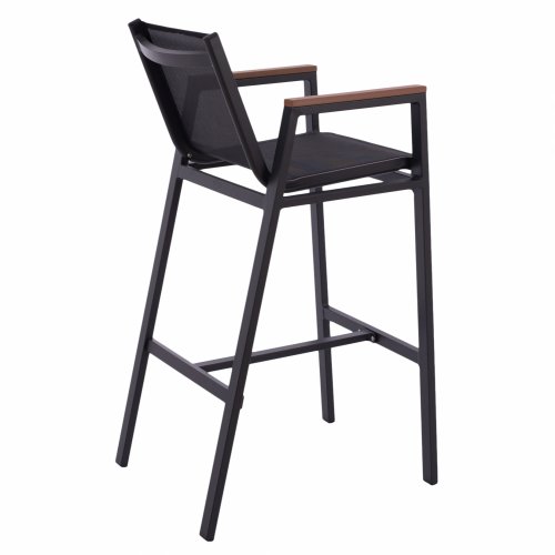 ΣΚΑΜΠΟ ΜΠΑΡ ΑΛΟΥΜΙΝΙΟΥ ΑΝΘΡΑΚΙ ΜΕ POLYWOOD 52 x 58 x 108 εκ.