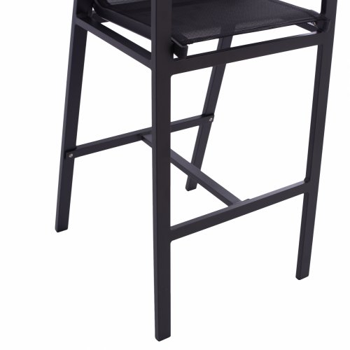 ΣΚΑΜΠΟ ΜΠΑΡ ΑΛΟΥΜΙΝΙΟΥ ΑΝΘΡΑΚΙ ΜΕ POLYWOOD 52 x 58 x 108 εκ.