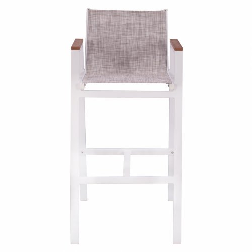 Barhocker aus Aluminium in weiß mit Polyholz 52x58x108 cm